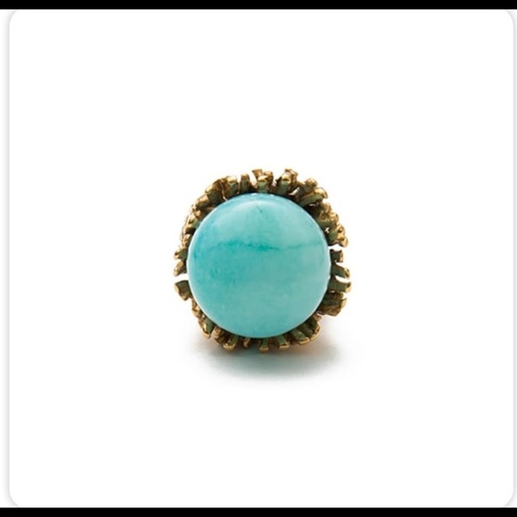 Plunder Eve Gold and Turquoise Ring - NIB with Tag attached. Sz 8 - Picture 2 of 2